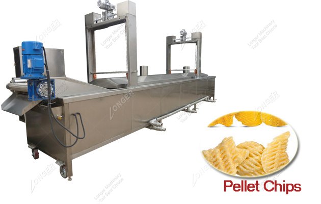 Industrial Pellet Chips Frying Machine With Factory Price