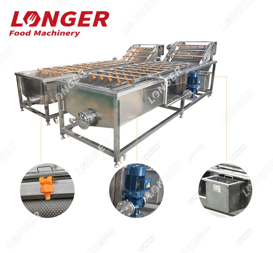 Bubble type Fruit  Vegeatble  fruit washing machine working principle: